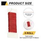 190 Yards 575 Feet Metal Floral Wire Red Flexible Paddle Thin Wires