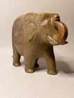 Large Hand Carved Stone Elephant Figurine 6 Lb 5 Oz Brown Animal Decor