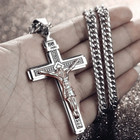 1pc Vintage Jesus Cross Pendant Necklace Zinc Alloy Unisex Prayer - New