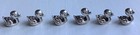 6 Tiny Miniature Sterling Silver Ducks Marked 925