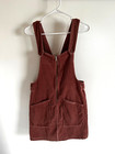 Wild Fable Corduroy Sleeveless Zip Front Mini Dress Pink red brown rust Size M