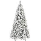 6ft Snow Flocked Artificial Christmas Tree White Pine Tree   752branch Tip Unlit