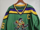 Mighty Ducks Conway  96 Hockey Jersey Mens L Green Purple Yellow Movie
