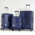 3 Piece Hardside Expandable Luggage Set Front Open Design Lightweight Abs pc