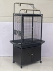 Large Rolling Bird Cage With Top Stand   Storage Cabinet Flight Aviary