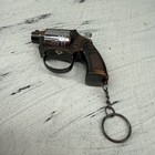 Collectible Novelty Lighter Keychain Wslf Revolver Bronze Tone Wz-020