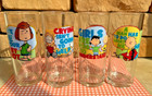 Set Of 4 Collectible Snoopy Peanuts 8oz 6   Drinking Glasses 2011 Vandor Llc-