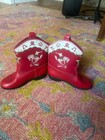 Children   s Red Leather Cowboy Boots 1950   s Cowgirl Western Vintage Size 10 1 2 D