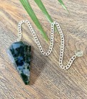 Moss Agate Pendulum Crystal Dowsing Gemstone Specimen Reiki Chakra Therapy Stone