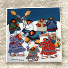 Barbara Lavallee Colorful Signature Art Trivet Tile Alaskan Art 5 75 Inch Square