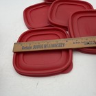 Lot Of 5 Rubbermaid Tops  7j64-20 lids Only  Red Stackable 6 5    X 6 5   