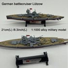 1 1000 Wwii German Battleship L  tzow Model Alloy Diecast Military Collection