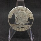 Cut Coin Dollar Skull Woman Morgan Peace Skeleton Gothic Fantasy Hobo Coin Art