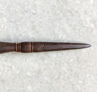 19c Antique Hand Carved Iron Spear End Original Old Collectible 6 1  Long Sp163