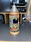 Vintage German Beer Stein With Pewter Lid
