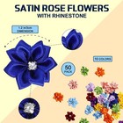 50 Pcs 1 18 Inch Multi-color Satin Ribbon Flowers  Rhinestone Bows  Appliques