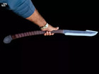 Custom Handmade Forged Carbon Steel Hunting Survival Spear Head W leather Sheath