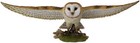 Large Realistic Common Barn Owl Swooping Over Tree Stump Glass Eyes Statue 30 l