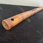Vintage Handmade Polished Bamboo Transverse Flute W 6 Spaced Finger Holes