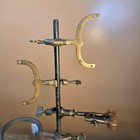    antique E a Cast Iron Lab Stand Leveling Feet Retort Rings Eimer Amend Clamps   