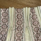 Pair Custom Lined Linen Embroidered Green Pink Drape Panels  French Pleat 50x101