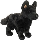 Realistic Black German Shepherd Plush Toy - 16 Inch Soft