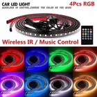 Rgb Led Remote Strip Under Car Tube Underglow Underbody System Neon Light Kit