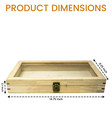 Novel Box Large Glass Top Metal Clasp Jewelry Display Case - Natural Wood
