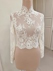 Wedding Dress Topper Jacket For Bride White Ivory Lace Women Accessories