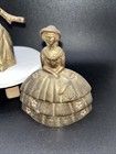 Set Of Two Vintage Antique Brass Victorian Lady Bell Southern Belles