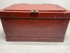 Antique Heavy Iron Strong Box Safe Banker Stagecoach Railroad Wells Fargo Red