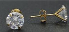 14k Solid Yellow Gold Round  Stud Earrings Sizes  4-10mm 