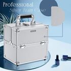 Professional Makeup Train Case Portable Cosmetic Organizer Case 4 Trays Aluminum