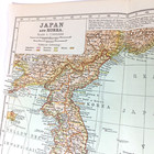 Antique Japan Korea Color Map From Encyclopedia 1910s 1911 Pre-war