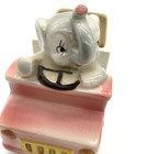 Vintage Enesco Pink And Blue Elephant Driving Truck Hand Painted Japan