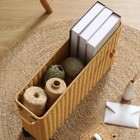 Rolling Wicker Storage Basket Woven Wheeled Wicker Basket Handwoven