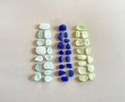 Genuine Beach Sea Glass Cobalt Sky Blue Uv Glass Surf-tumbled Mendocino Ca