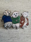 Vintage antique 1930s Walt Disney  three Little Pigs  Cloisonn   And Enamel Pin