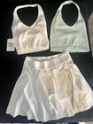 Aritzia Pleated White High Rise Skort Xs With Matching Cropped Halters   