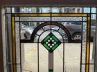 Pair Of Antique Chicago Bungalow Stained Leaded Glass Window Circa 1920 34x26