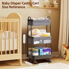3 Tier Utility Rolling Cart Baby Nursery Essentials- Baby Diaper Caddy Organizer