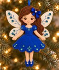 Sapphire Shimmer Fairy Christmas Felt Ornament Kit Embroidered   Sequin New