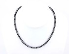 Black Onyx And Gray Obsidian Heishi Necklace   Sterling Silver 4mm Choker