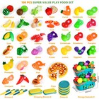 100 Pcs Play Food Set For Kids Kitchen  Pretend Food Toy For Toddlers Age 1-3   