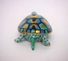 Herend Turtle Figurine Green Fishnet Fish Scale Hungarian Porcelain  Interior  2