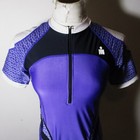 Cycling Iron Man Purple Short Sleeve Compression 1 2 Zip Cycling Jersey Size S