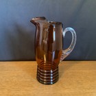Imperial Glass Amber Ribbed Sheaffer Cocktail Pitcher Art Deco 1930s