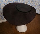 True 1930s Black Wide Brim Fascinator Victorian Hat