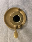 Antique 19thc Brass Chamberstick Candle Holder Hand Cut Coarse Thread Georgian