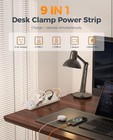 Desk Clamp Power Strip Surge Protector Desk Charging Station 5 Outlet W  4usb Po
